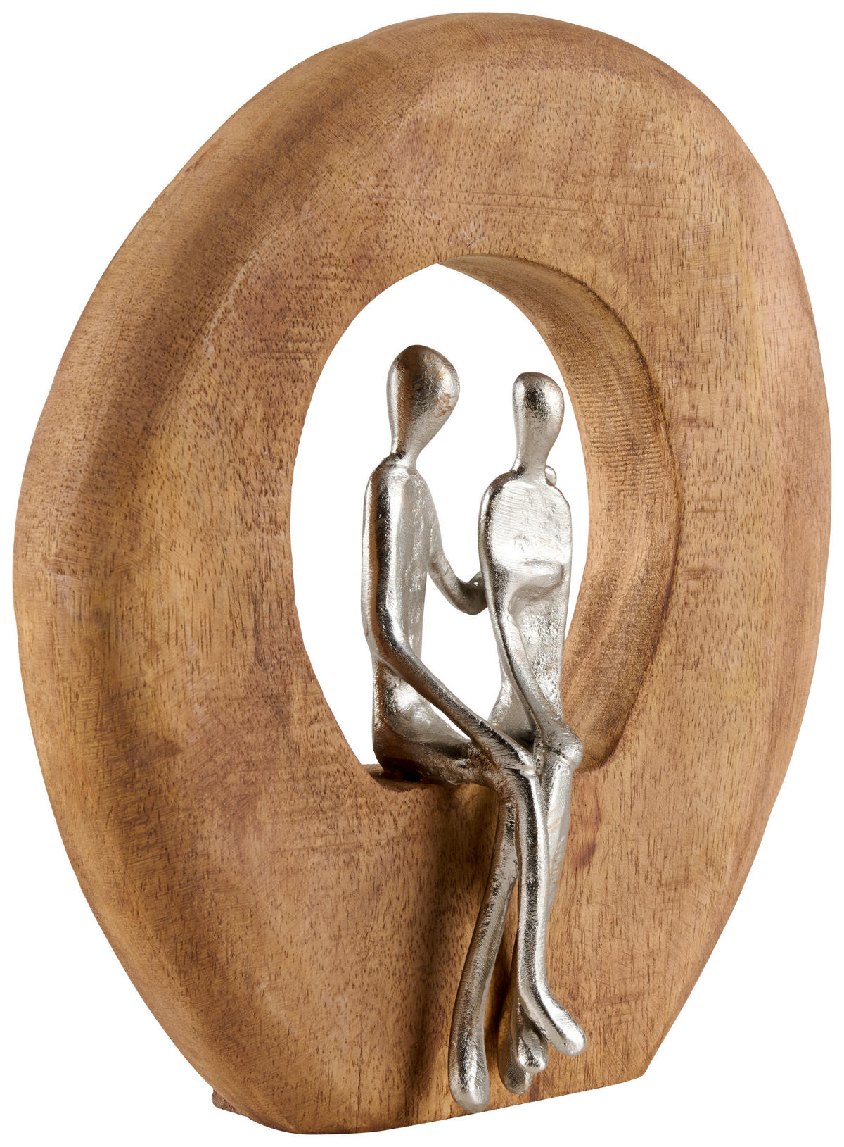 SOCHA - prírodná farba/strieborná, Lifestyle, kov/drevo (24/25/9cm) - Ambia Home