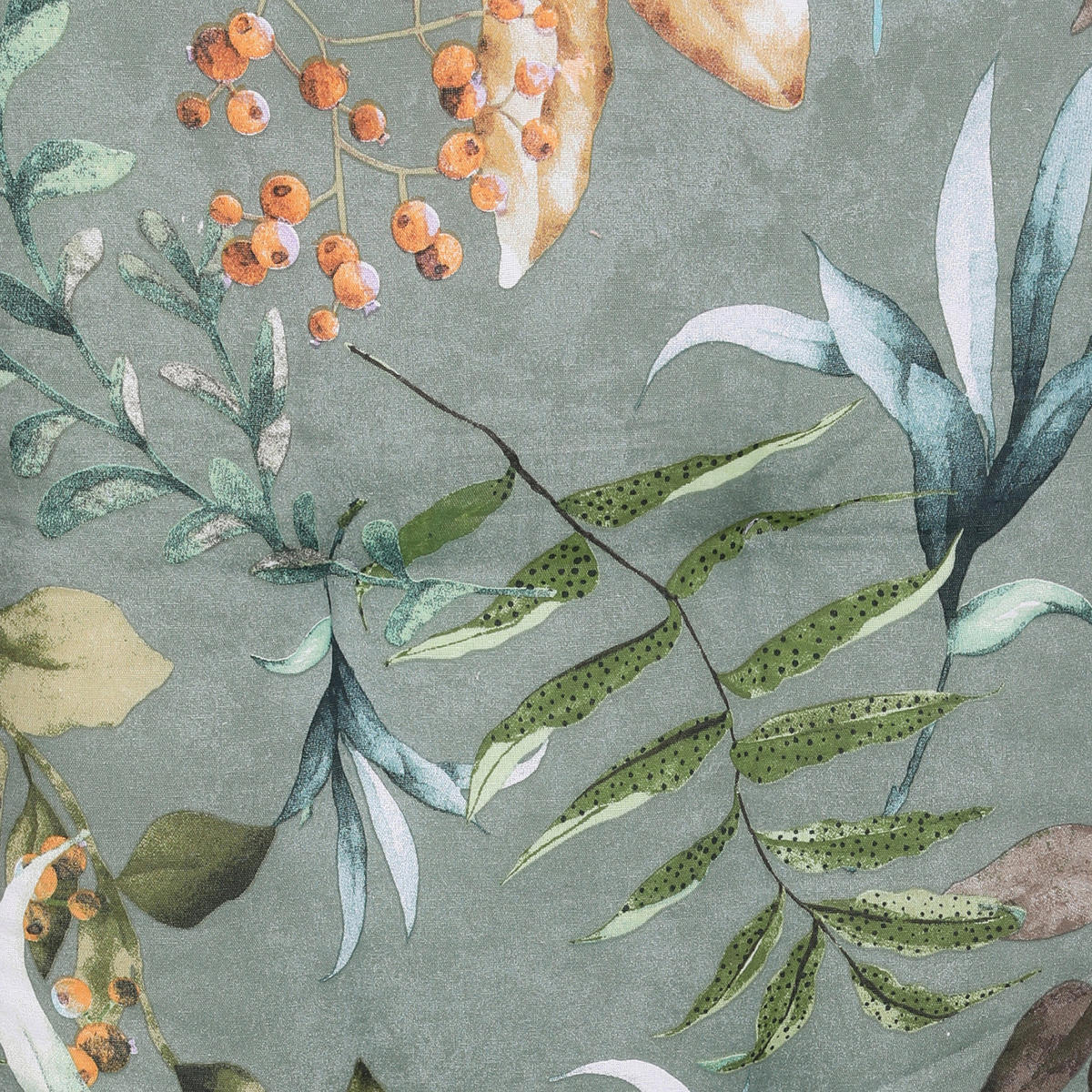 SESSELAUFLAGENSET in Braun, Grau, Grün, Blaugrau Blätter  - Blaugrau/Braun, Basics, Textil (50/7/120cm)