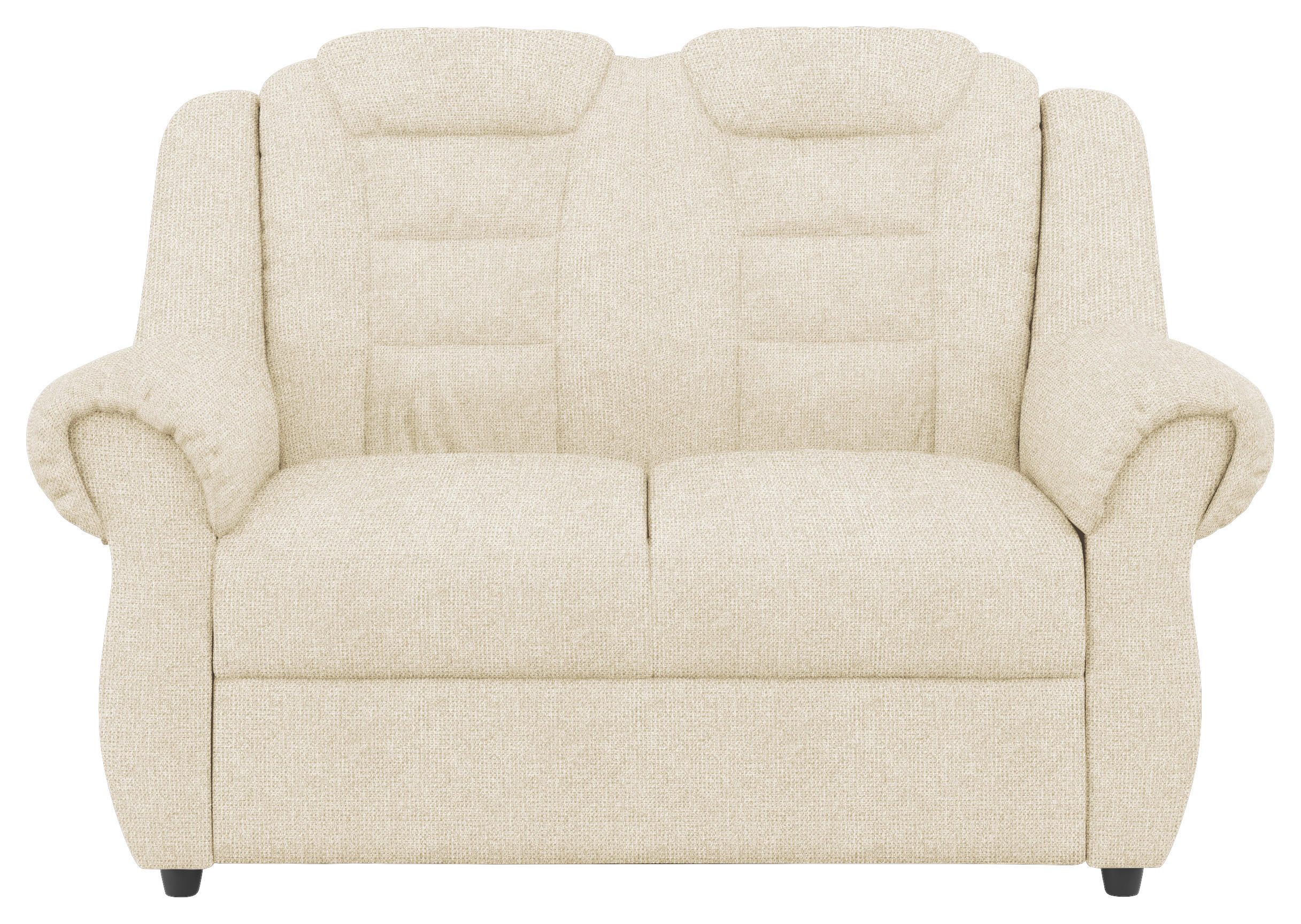 2-SITZER-SOFA in Chenille Creme  - Creme/Schwarz, Konventionell, Kunststoff/Textil (145/102/101cm) - Livetastic