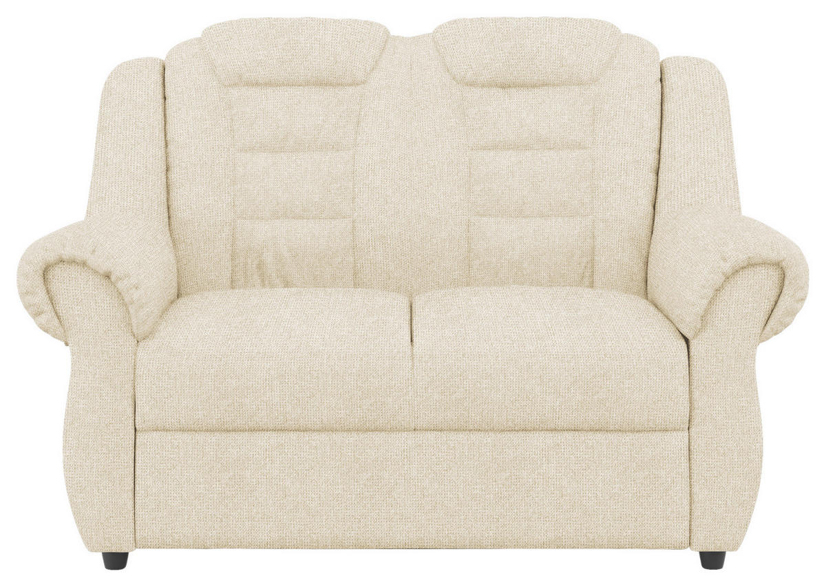 2-SITZER-SOFA in Chenille Creme  - Creme/Schwarz, Konventionell, Kunststoff/Textil (145/102/101cm) - Livetastic