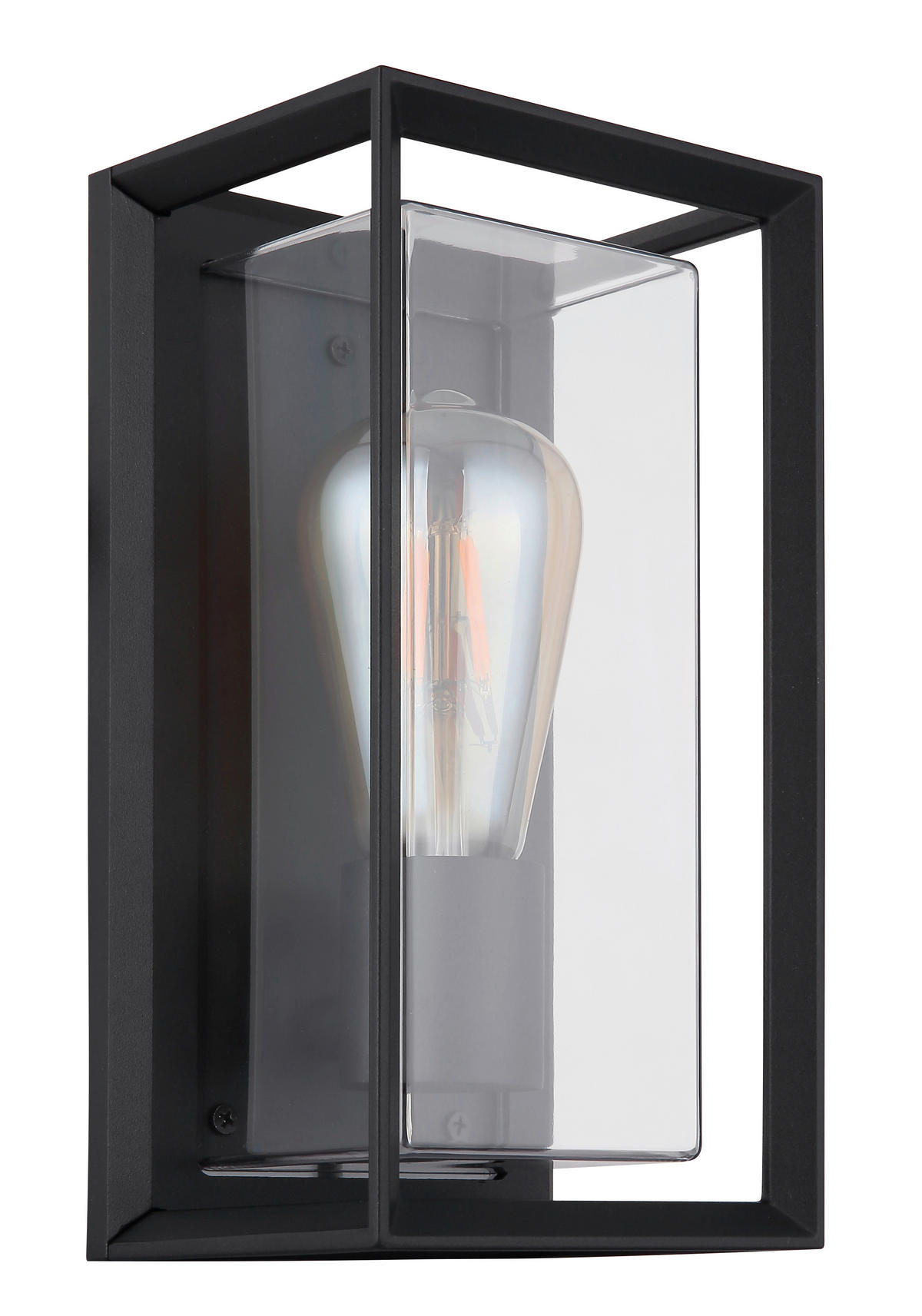 AUßENLEUCHTE 13/12,2/24,8 cm   - Klar/Schwarz, KONVENTIONELL, Kunststoff/Metall (13/12,2/24,8cm) - Globo