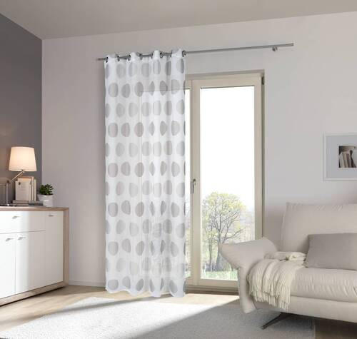 ZAVJESA S RINGOVIMA siva 140/245 cm   - siva, Design, tekstil (140/245cm) - Esposa