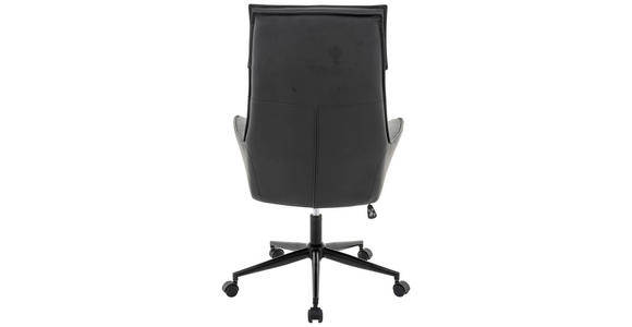 CHEFSESSEL Lederlook Schwarz  - Schwarz, MODERN, Kunststoff/Textil (67/111-121/65cm) - Novel