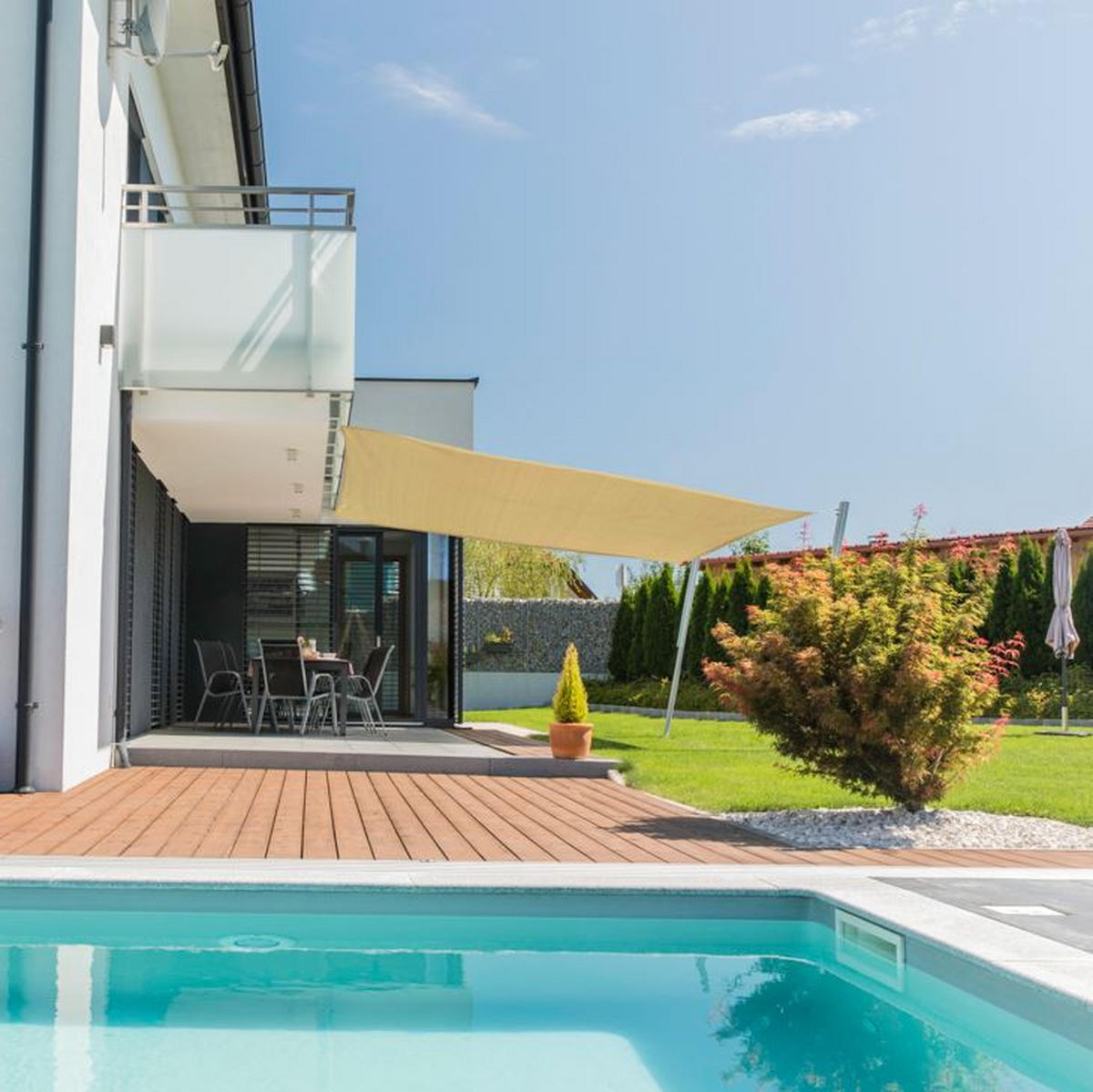 ZAHRADNÍ PLACHTA PROTI SLUNCI 360/360 cm - béžová, Basics, textil (360/360cm)