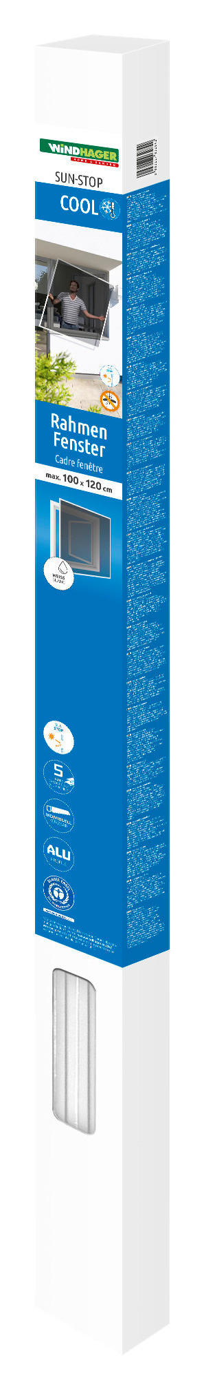 Fliegengitter 100x120 cm Anthrazit, Zuschneidbar