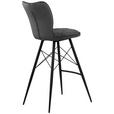 BARHOCKER Webstoff Grau Eisen  - Schwarz/Grau, Design, Textil/Metall (44/107/53cm) - Hom`in