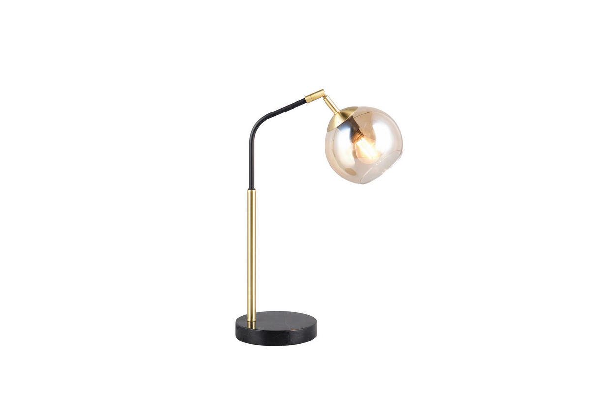 TISCHLEUCHTE - Goldfarben/Bernsteinfarben, Design, Glas/Metall (28/15/45cm) - Trio Leuchten