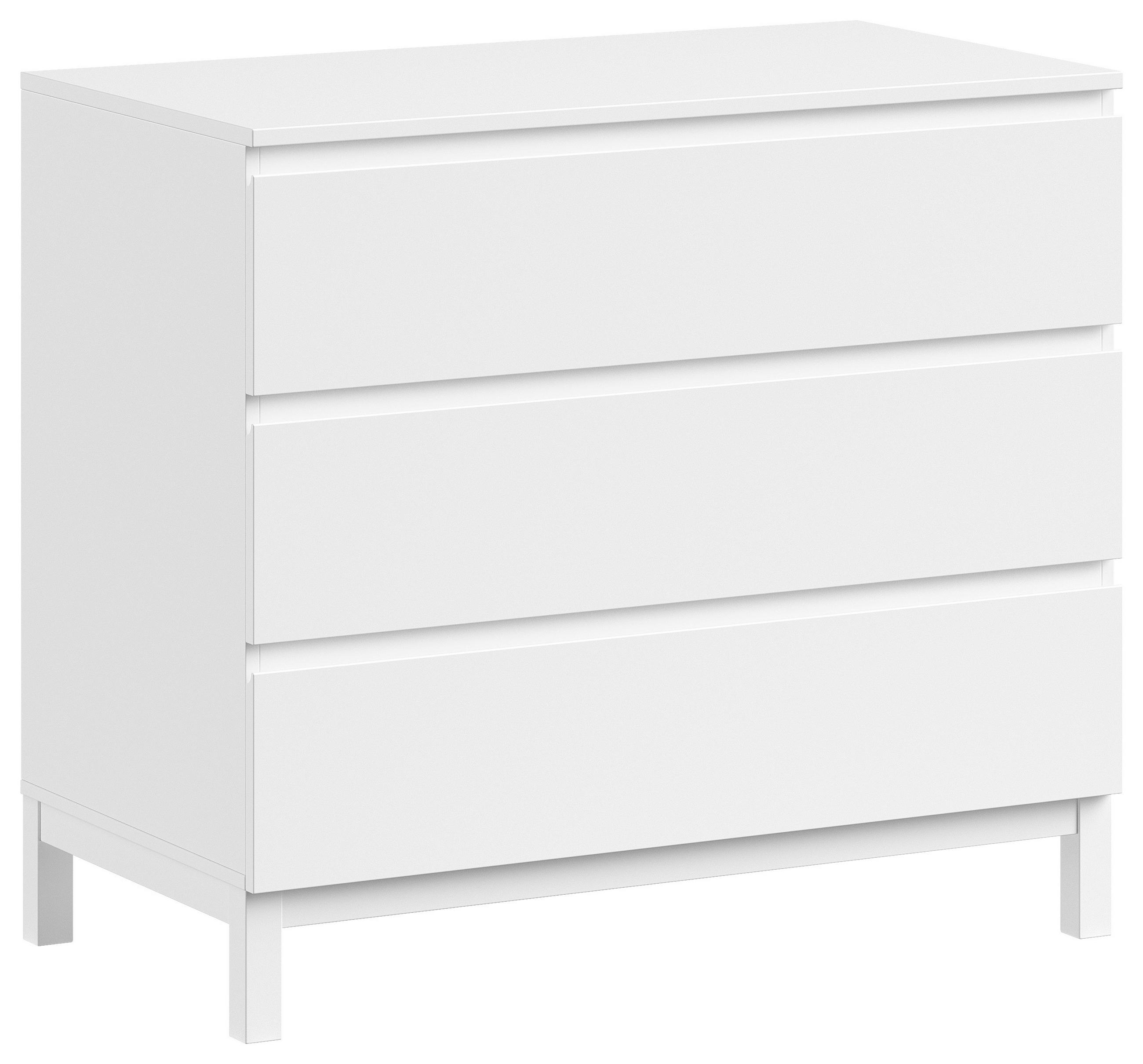 KOMMODE , 98,5/89,4/57 cm, 3 Schublade(n)  - Weiß, MODERN, Holz/Holzwerkstoff (98,5/89,4/57cm) - Vipack