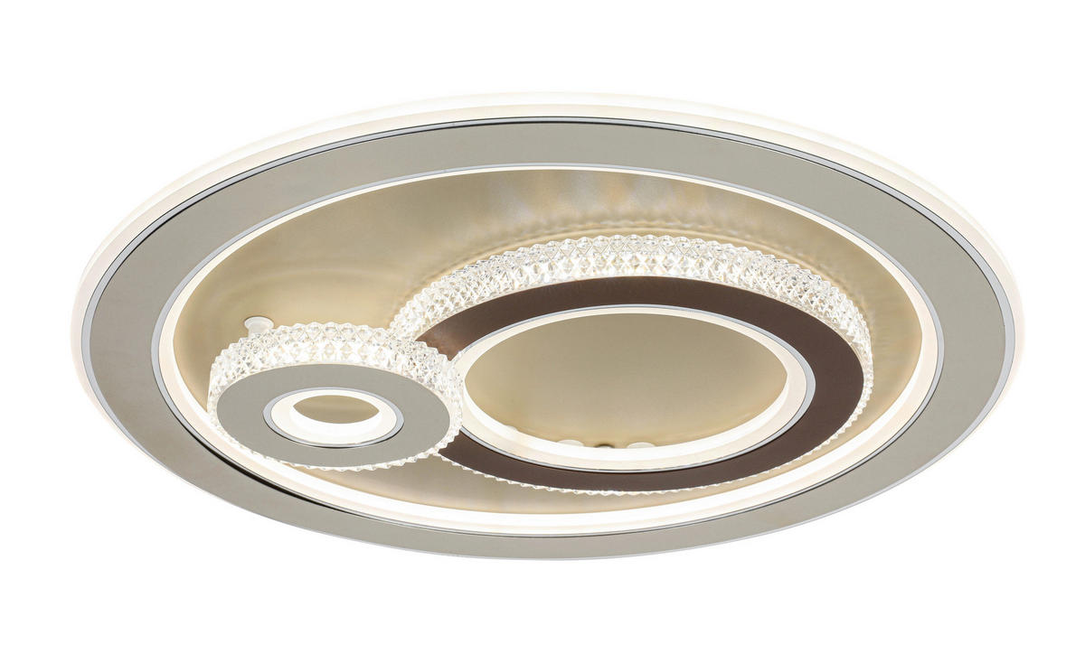 LED MENNYEZETI LÁMPA - krómszínű/barna, Trend, műanyag/fém (48/9cm) - Novel