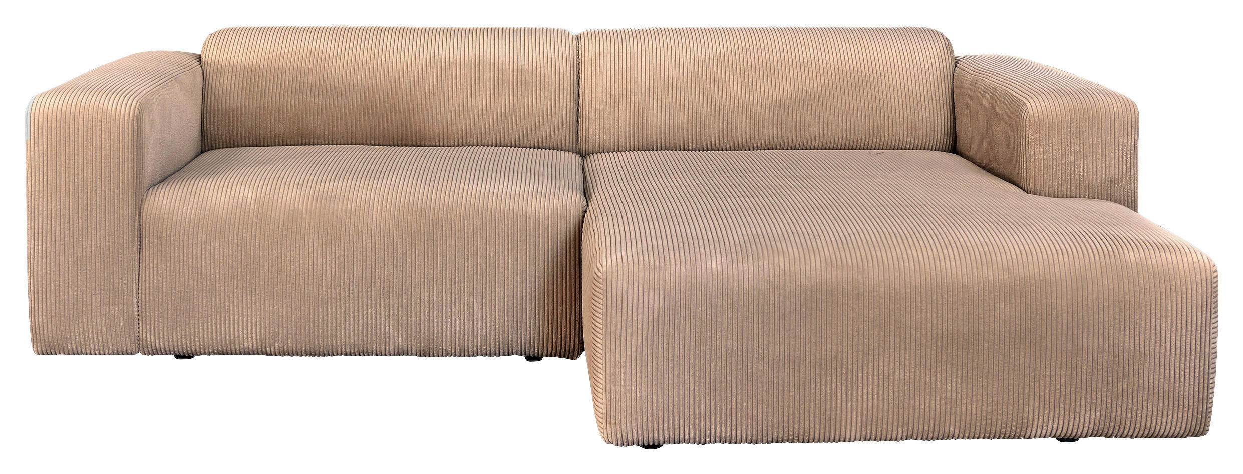 ECKSOFA Hellbraun Webstoff  - Hellbraun/Schwarz, Design, Kunststoff/Textil (298/175cm) - P & B