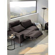 2,5-SITZER in Leder Dunkelbraun  - Dunkelbraun/Schwarz, Design, Leder/Metall (200/102/92cm) - Johann Jakob