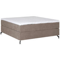 KONTINENTALSÄNG 180/200 cm  i beige  - beige/svart, Klassisk, metall/trä (180/200cm) - Ambiente