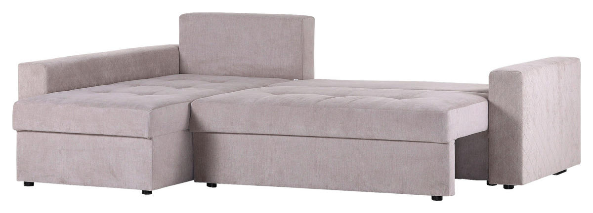 ECKSOFA Hellgrau Flachgewebe  - Rot/Hellgrau, KONVENTIONELL, Kunststoff/Textil (176/243cm) - MID.YOU