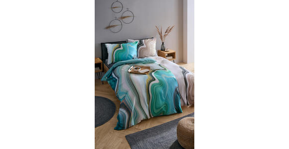 BETTWÄSCHE CUBY Satin 140/200 cm  - Petrol, KONVENTIONELL, Textil (140/200cm) - Novel