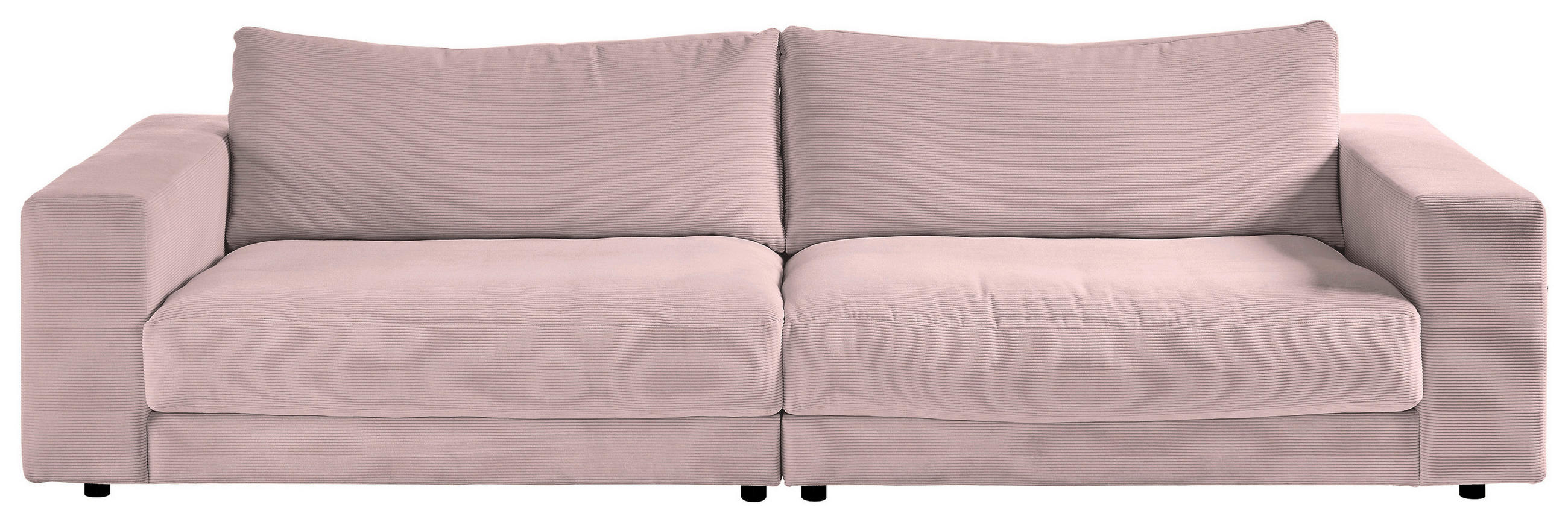 3-SITZER-SOFA in Cord Rosa  - Schwarz/Rosa, Design, Kunststoff/Textil (290/86/127cm) - Lomoco