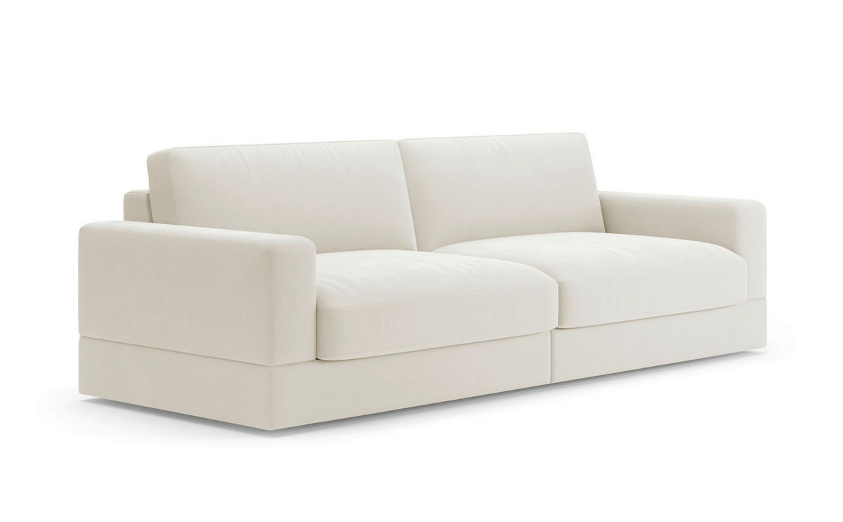BIGSOFA FABIO E Mikrofaser Elfenbein  - Elfenbein/Schwarz, MODERN, Kunststoff/Textil (264/87/108cm) - Sit & More