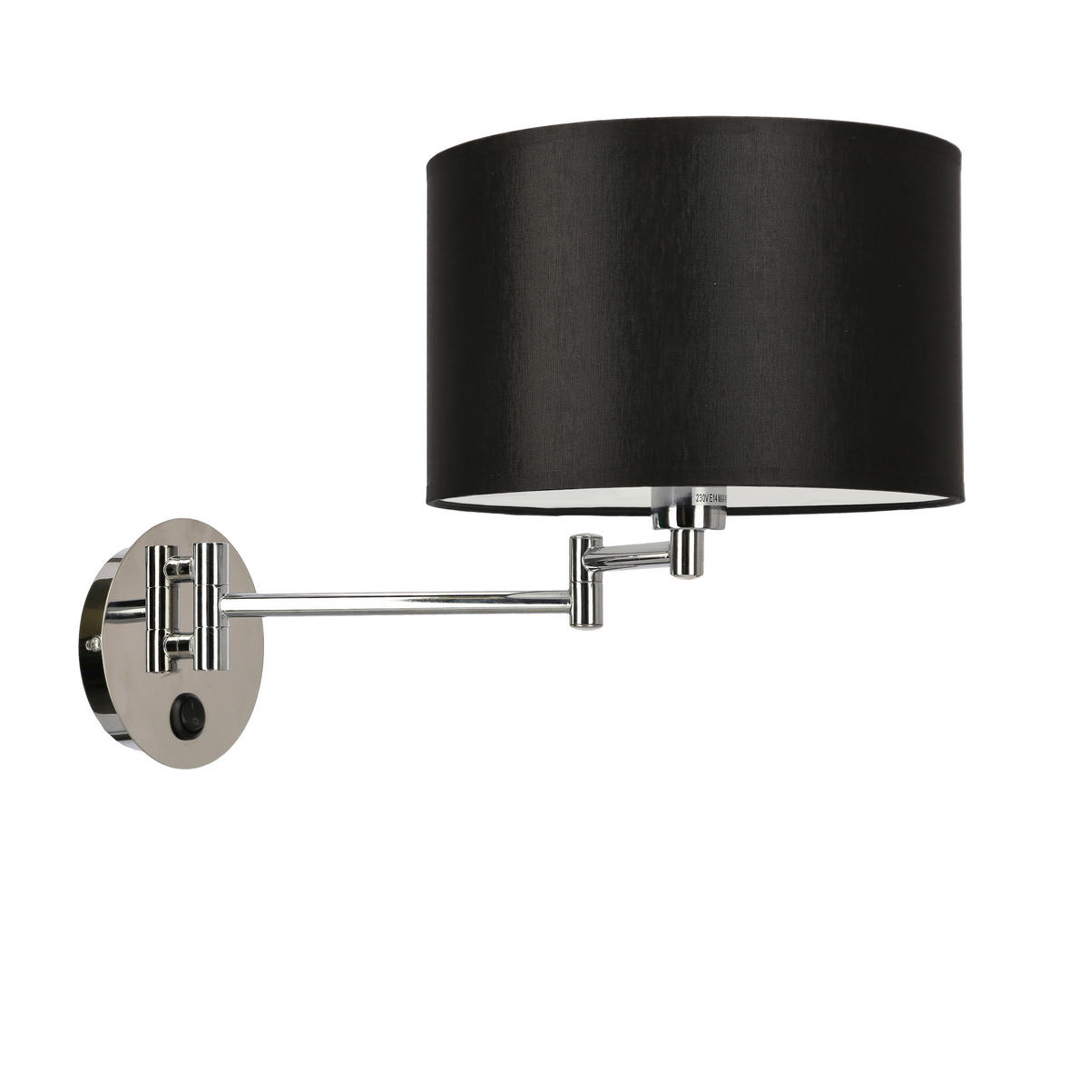 WANDLEUCHTE Alexia 23/41/24 cm   - Chromfarben/Schwarz, KONVENTIONELL, Kunststoff/Metall (23/41/24cm)
