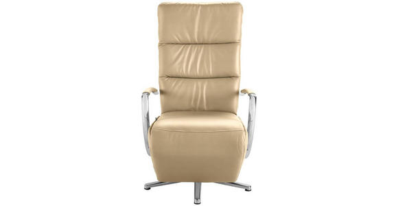 RELAXSESSEL in Leder Cappuccino  - Chromfarben/Cappuccino, Design, Leder/Metall (64/112/80cm) - Cantus