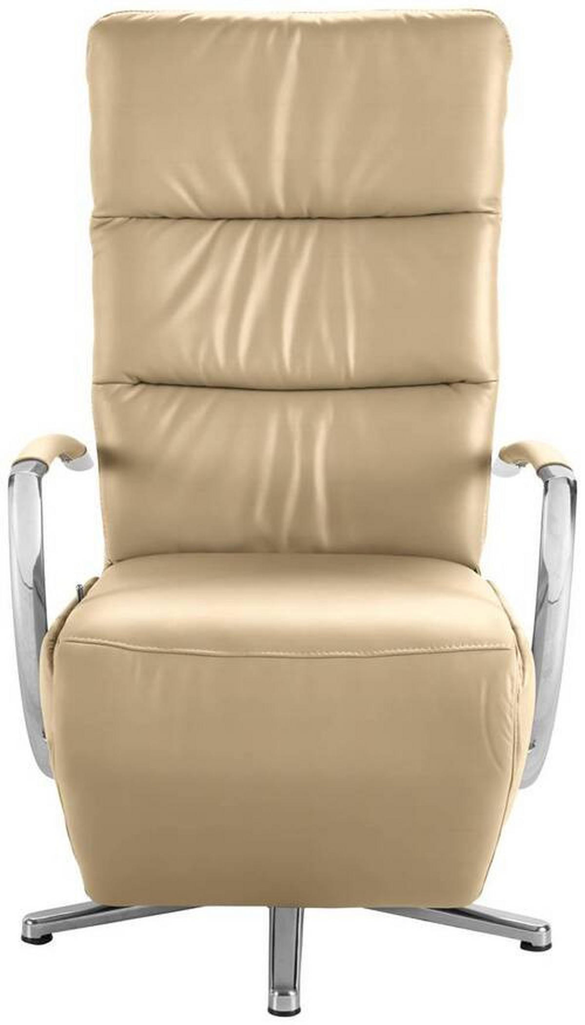 RELAXSESSEL in Leder Cappuccino  - Chromfarben/Cappuccino, Design, Leder/Metall (64/112/80cm) - Cantus
