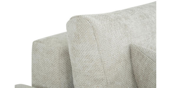 SCHLAFSOFA Struktur Creme  inkl. Zierkissen, Rückenkissen, Bettkasten, Schlaffunktion, Rücken echt  - Creme/Schwarz, KONVENTIONELL, Kunststoff/Textil (253/87/102cm) - Xora