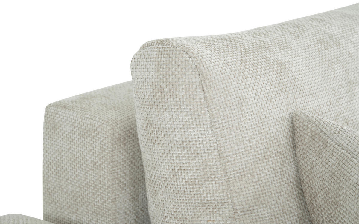 SCHLAFSOFA Struktur Creme  inkl. Zierkissen, Rückenkissen, Bettkasten, Schlaffunktion, Rücken echt  - Creme/Schwarz, KONVENTIONELL, Kunststoff/Textil (253/87/102cm) - Xora