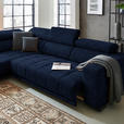 ECKSOFA in Mikrofaser Dunkelblau  - Schwarz/Dunkelblau, Design, Textil/Metall (207/301cm) - Xora