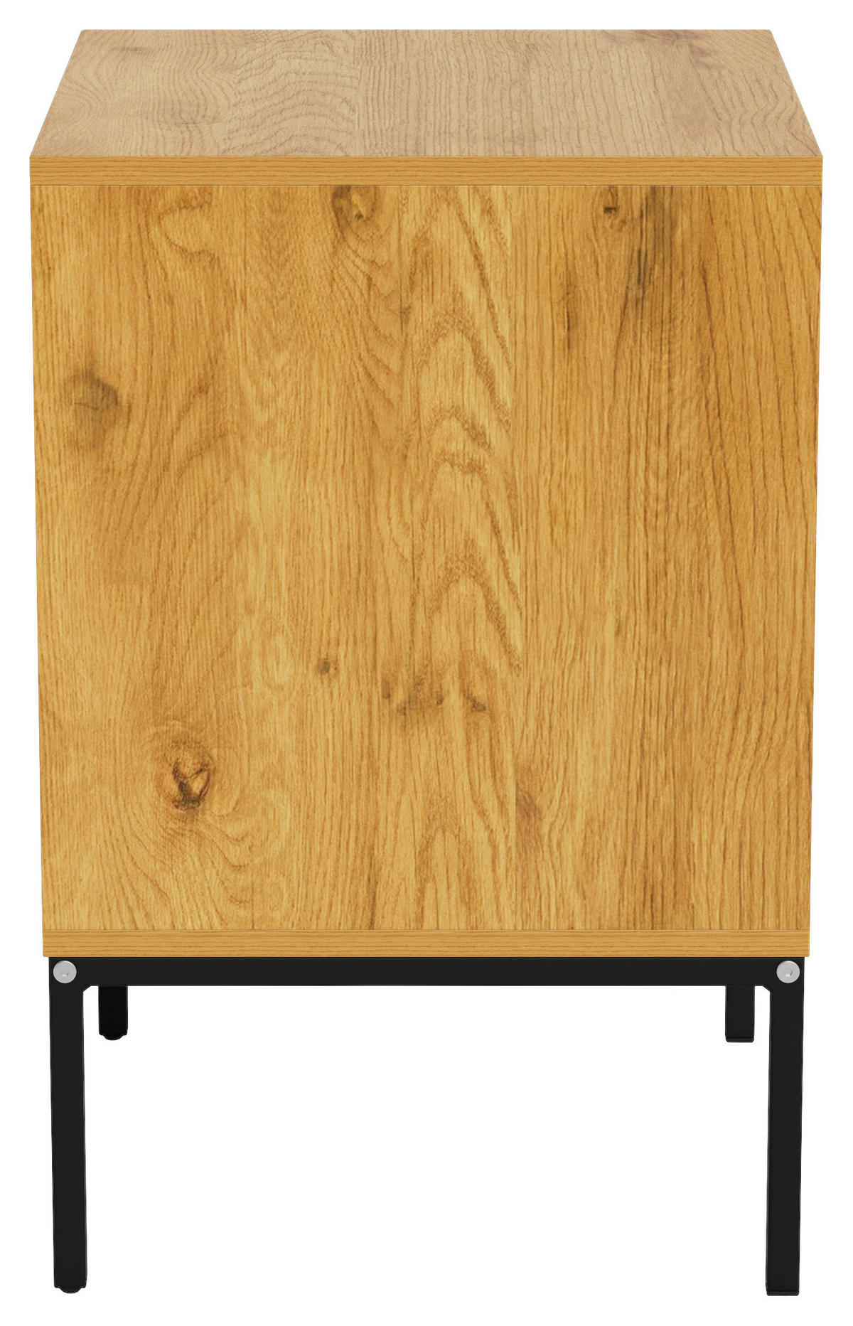 NACHTSCHRANK 46/61/40 cm  - Eichefarben/Schwarz, MODERN, Holzwerkstoff/Metall (46/61/40cm) - VanDerken