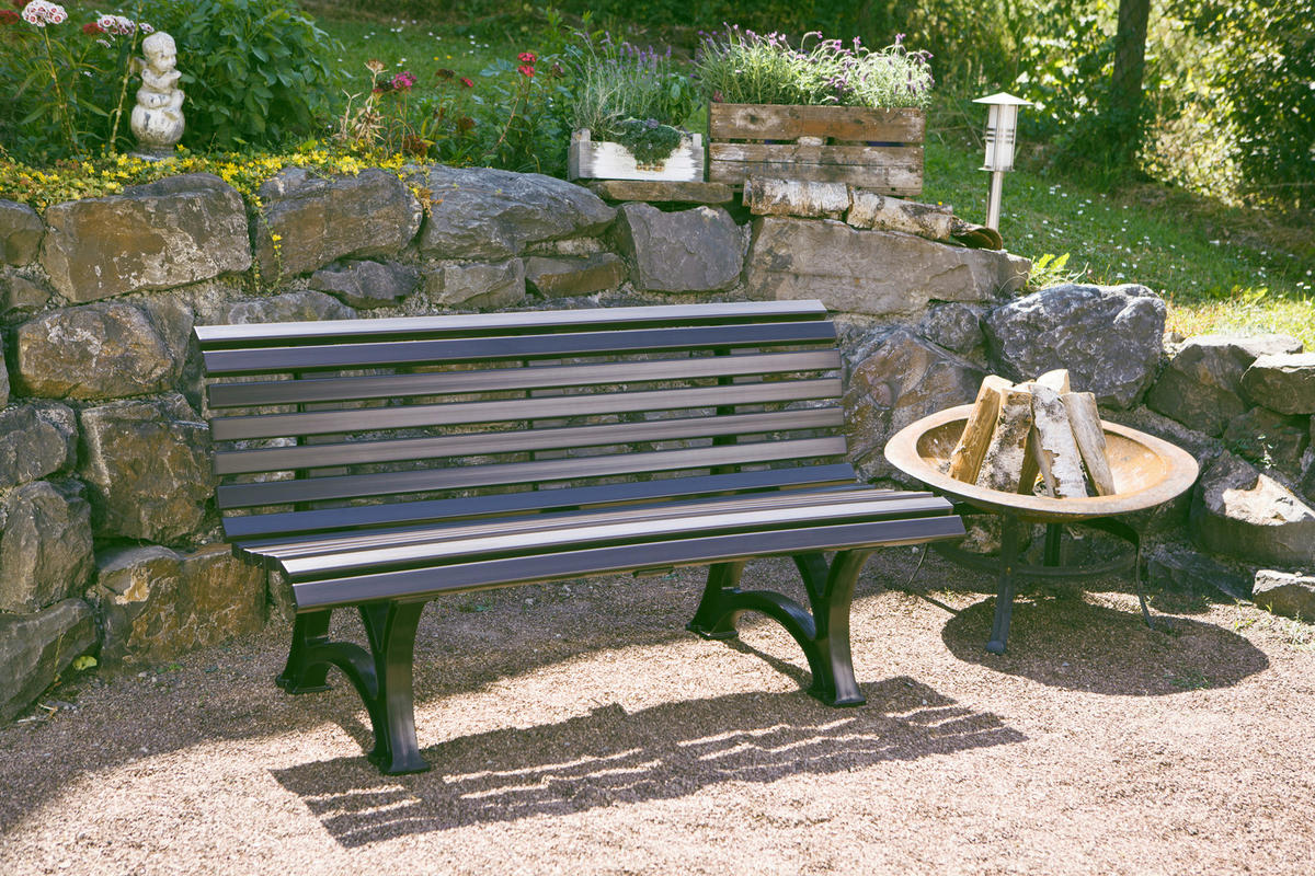 GARTENBANK 150/80/64 cm   - Graphitfarben, Basics, Kunststoff (150/80/64cm) - Modante