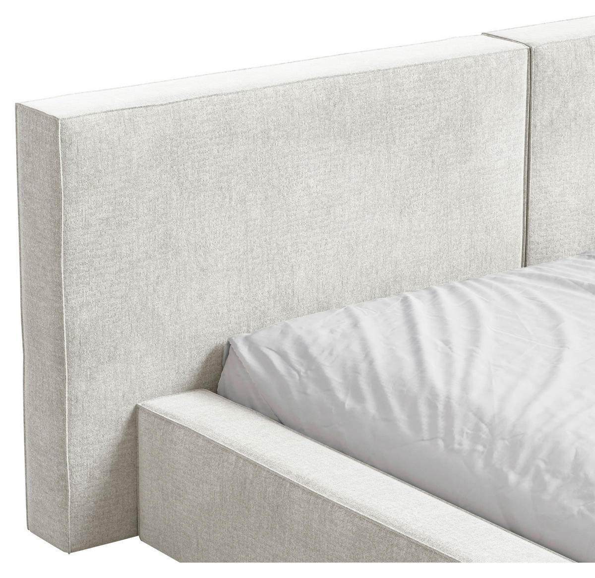 POLSTERBETT Bettkasten Creme 180/200 cm  - Creme/Schwarz, MODERN, Holz/Kunststoff (180/200cm) - MID.YOU