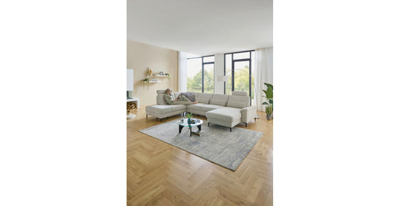 WOHNLANDSCHAFT Dieter Knoll Greige Chenille  - Greige/Schwarz, Design, Textil/Metall (235/349/175cm) - Dieter Knoll