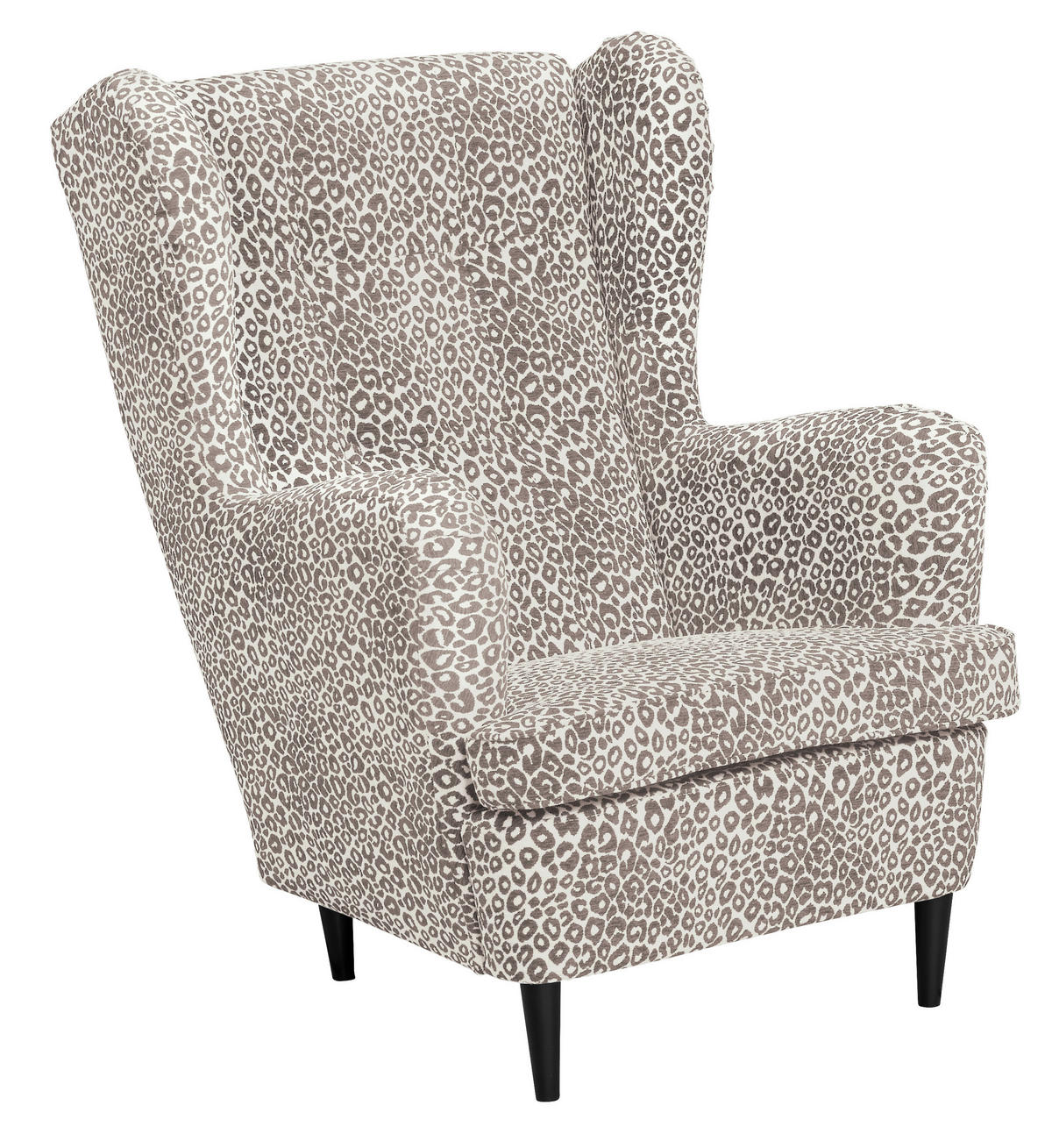 SESSEL in Jacquard, Webstoff Beige  - Beige/Schwarz, MODERN, Holz/Textil (78/102/98cm) - MID.YOU