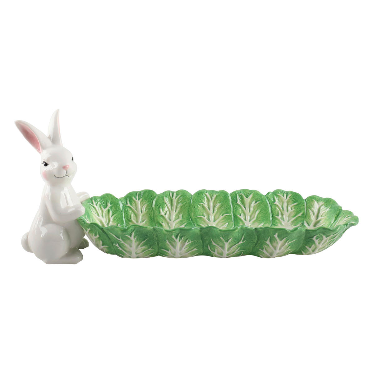 Platou Paște - alb/verde, Lifestyle, ceramică (33,4/10,5/14cm)