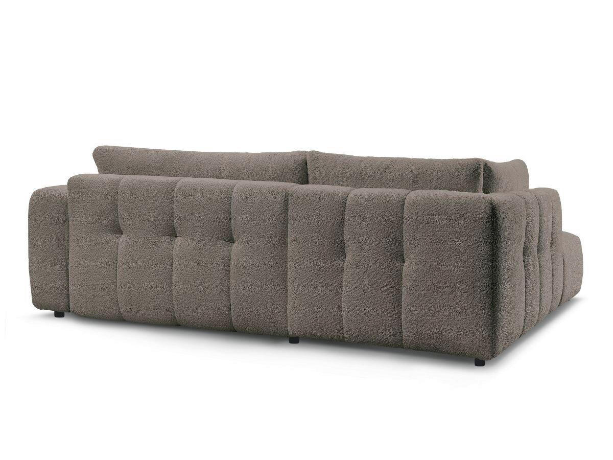 ECKSCHLAFSOFA EVEREST Bouclé Taupe  inkl. Rückenkissen, Schlaffunktion  - Taupe/Schwarz, MODERN, Kunststoff/Textil (204/282cm)