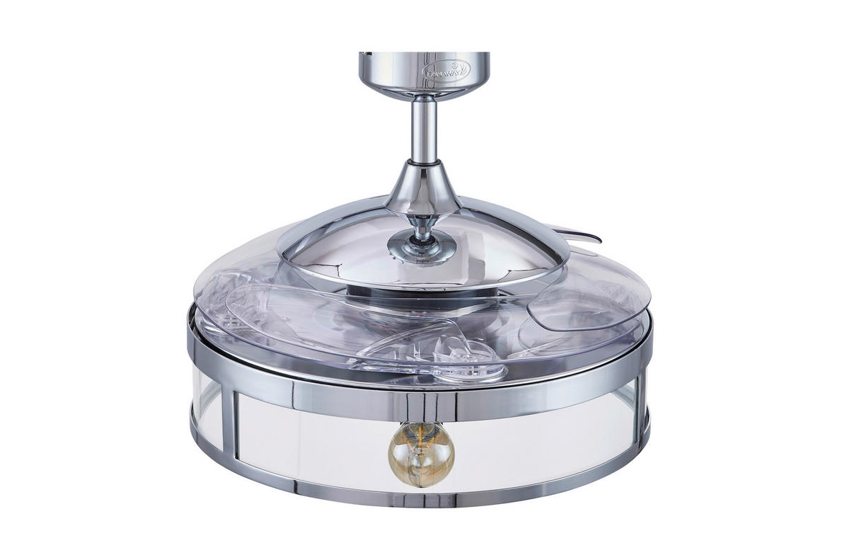 DECKENVENTILATOR  122/41 cm    - Chromfarben/Transparent, Basics, Kunststoff/Metall (122/41cm) - P & B