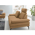 2,5-SITZER  in Echtleder Honig   - Schwarz/Honig, Design, Leder/Metall (196/86/104cm) - Dieter Knoll