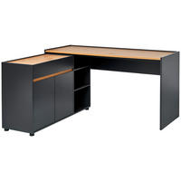 ECKSCHREIBTISCH  Schwarz, Eichefarben  - Eichefarben/Schwarz, MODERN, Holzwerkstoff (150/76,5/136,5cm) - Livetastic