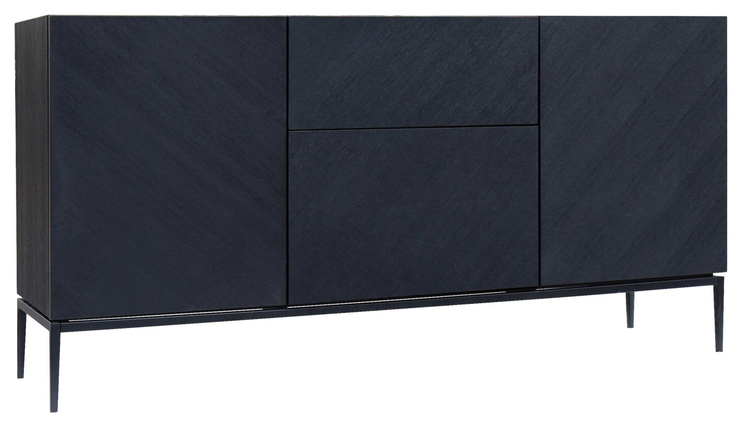 SIDEBOARD  in 160/80/40 cm  - Schwarz, Trend, Holzwerkstoff/Metall (160/80/40cm) - home24