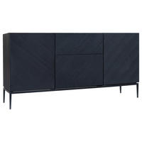 SIDEBOARD svart  160/80/40 cm  - svart, Trend, metall/trämaterial (160/80/40cm) - home24