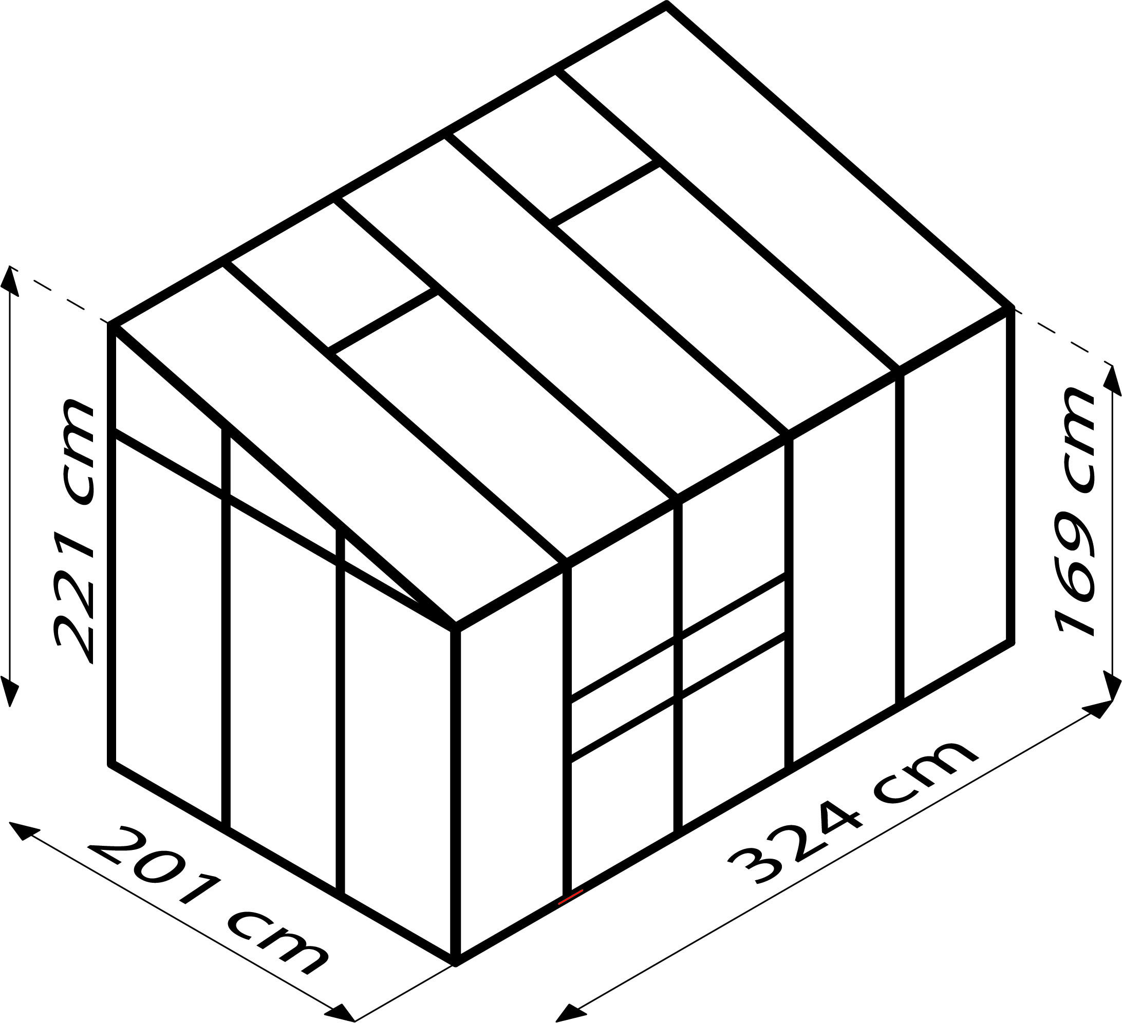 ANLEHN-GEWÄCHSHAUSBAUSATZ - Smaragdgrün, Basics, Kunststoff/Metall (201,4/220,8/201,4cm)