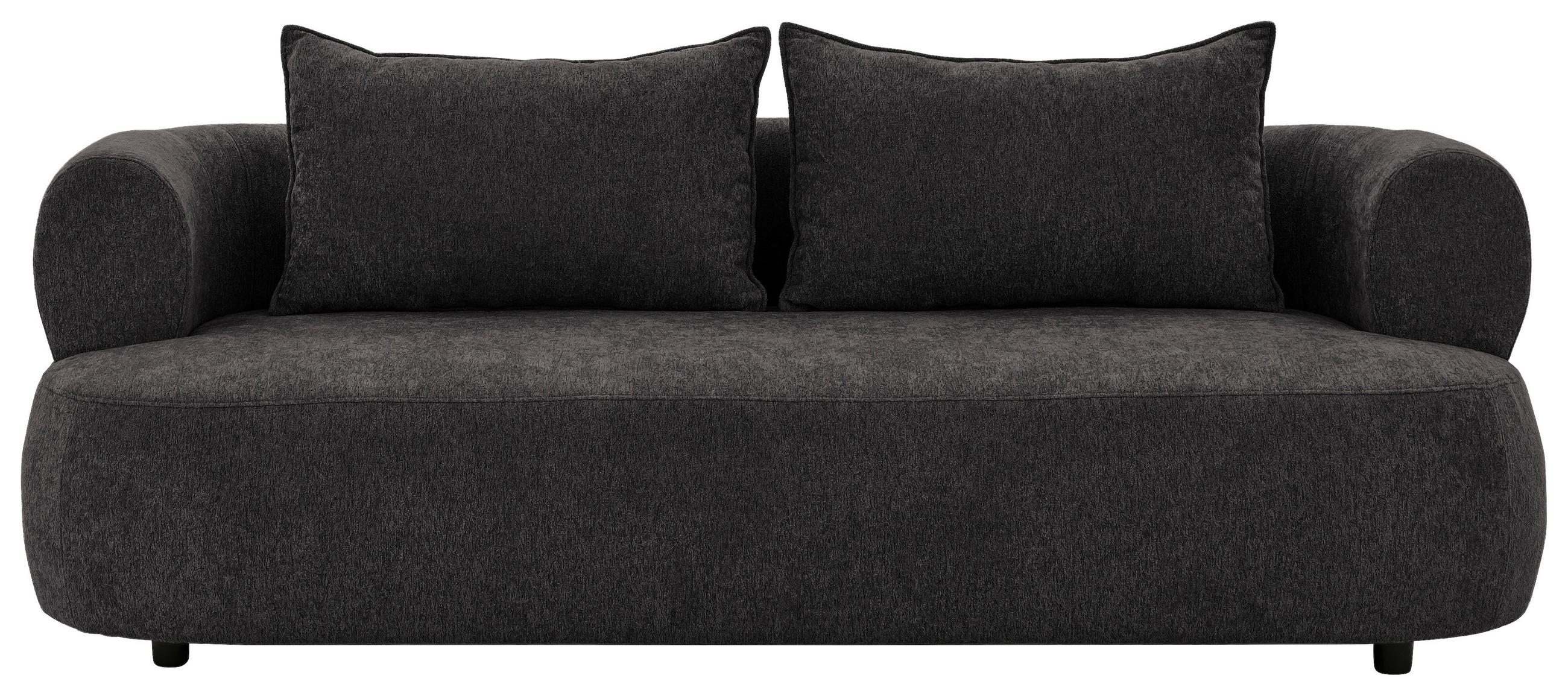 3-SITZER-SOFA in Chenille Schwarz - Schwarz, Design, Kunststoff/Textil (200/76/96cm) - Livetastic