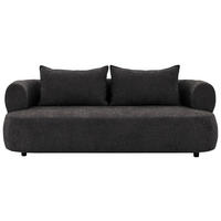 3-SITZER-SOFA in Chenille Schwarz  - Schwarz, Design, Kunststoff/Textil (200/76/96cm) - Livetastic