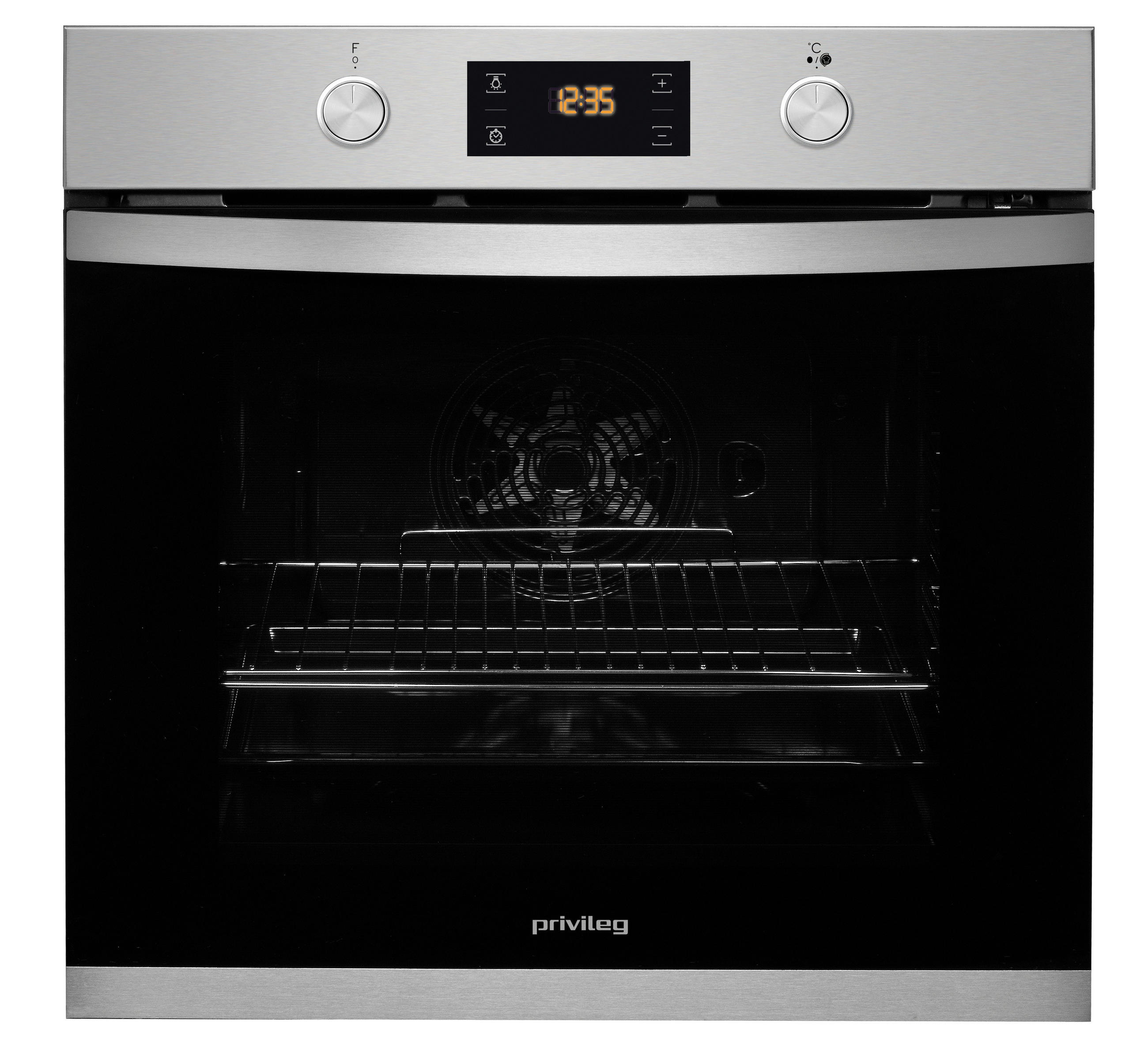 EINBAUBACKOFEN PBWK3 OH8V IN  - Silberfarben, Basics, Glas/Metall (59,5/59,5/54,9cm) - Privileg