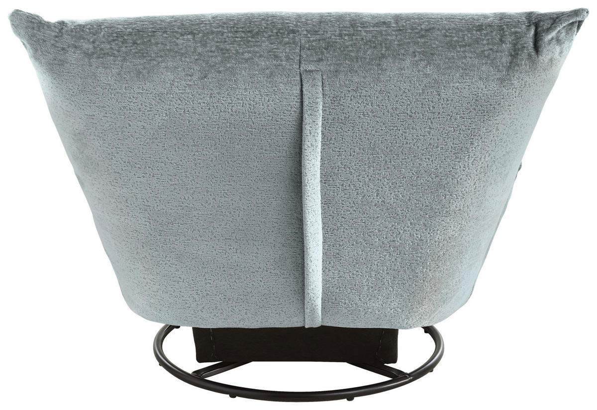 RELAXSESSEL Bouclé    - Schwarz/Hellblau, Design, Textil/Metall (100/78/96cm) - Livetastic