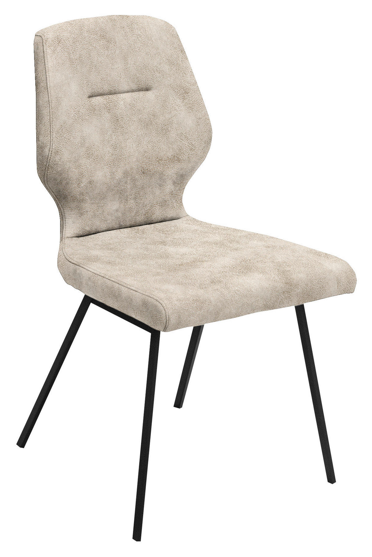 STUHL  in Stahl Mikrofaser Metall, Textil  - Schwarz/Naturfarben, Design, Textil/Metall (46/91/57cm) - Dieter Knoll