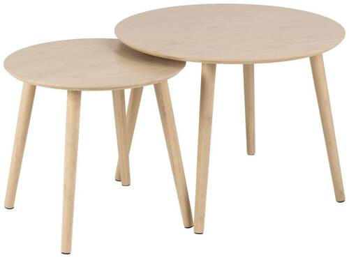 COUCHTISCHSET Bambus massiv rund Naturfarben  - Naturfarben, Design, Holz (60/60/45cm)