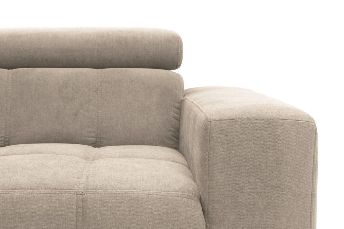 2-SITZER-SOFA TRENTO Mikrofaser Taupe  - Taupe/Dunkelgrau, MODERN, Textil/Metall (208/79/104cm) - MID.YOU