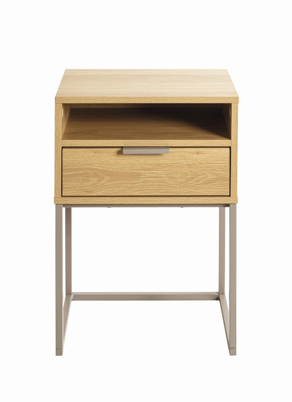 NACHTSCHRANK 40/60/28 cm  - Kaschmir/Eichefarben, MODERN, Holzwerkstoff/Metall (40/60/28cm)