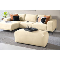 HOCKER in Textil Beige  - Beige/Schwarz, Modern, Kunststoff/Textil (102/41/52cm) - Trendmanufaktur