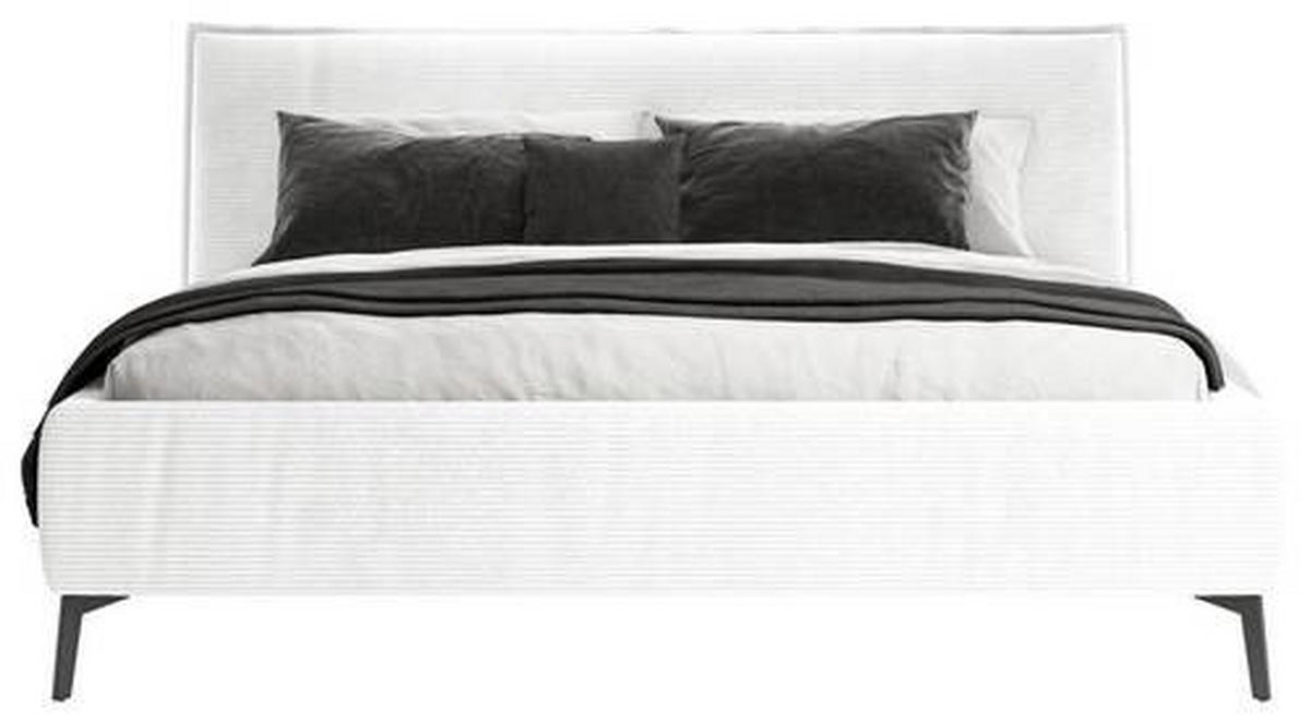 POLSTERBETT 180/200 cm  in Weiss  - Weiss/Schwarz, Design, Textil/Metall (180/200cm) - Lomoco