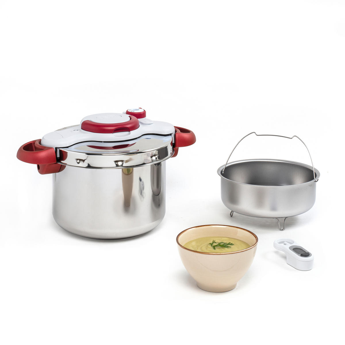 SCHNELLKOCHTOPF CLIPSO MINUT' PERFECT 6 L  - Klar/Edelstahlfarben, Basics, Kunststoff/Metall (37/28,5/24,6cm) - Tefal